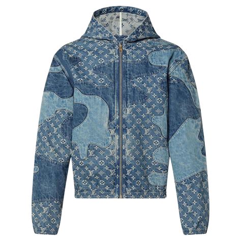 louis vuitton denim zip through hoodie|louis vuitton zip through hoodie.